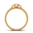 1.25 Carat Emerald Cut Morganite Solitaire Ring Set with Diamond Morganite - ( AAA ) - Quality - Rosec Jewels