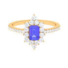 1.75 CT Tanzanite and Diamond Vintage Inspired Halo Ring Tanzanite - ( AAA ) - Quality - Rosec Jewels