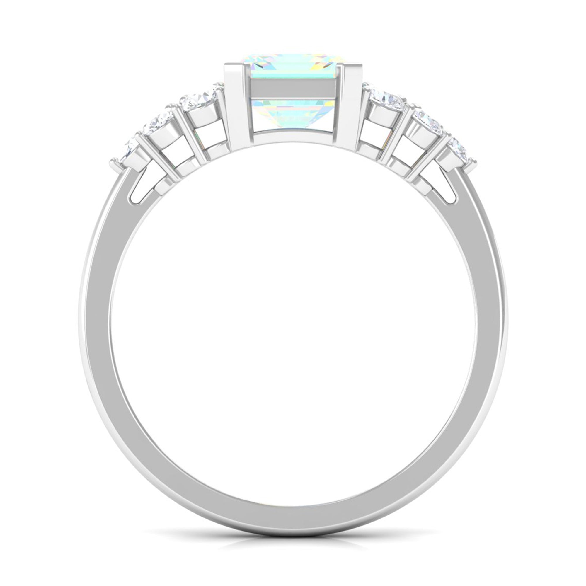 Ethiopian Opal and Diamond Designer Engagement Ring Ethiopian Opal - ( AAA ) - Quality - Rosec Jewels