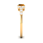 1.50 CT Oval Cut Citrine Solitaire East West Ring with Diamond Citrine - ( AAA ) - Quality - Rosec Jewels