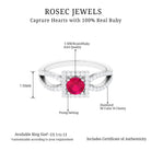 Split Shank Ruby Halo Engagement Ring with Diamond Ruby - ( AAA ) - Quality - Rosec Jewels