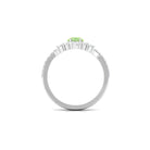 Round Green Sapphire Designer Engagement Ring with Diamond Green Sapphire - ( AAA ) - Quality - Rosec Jewels