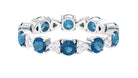 Designer London Blue Topaz and Diamond Eternity Ring London Blue Topaz - ( AAA ) - Quality - Rosec Jewels