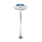 1.25 CT Heart London Blue Topaz Designer Engagement Ring with Diamond London Blue Topaz - ( AAA ) - Quality - Rosec Jewels