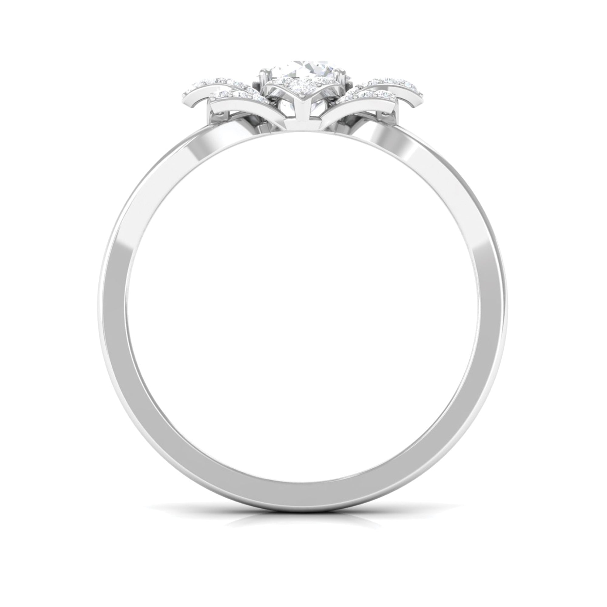 Certified Moissanite Floral Cocktail Ring Moissanite - ( D-VS1 ) - Color and Clarity - Rosec Jewels