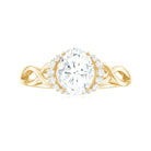 Oval Shape Moissanite Solitaire Infinity Ring in Gold Moissanite - ( D-VS1 ) - Color and Clarity - Rosec Jewels