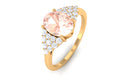 1.50 Ct Solitaire Morganite Oval Engagement Ring with Diamond Morganite - ( AAA ) - Quality - Rosec Jewels