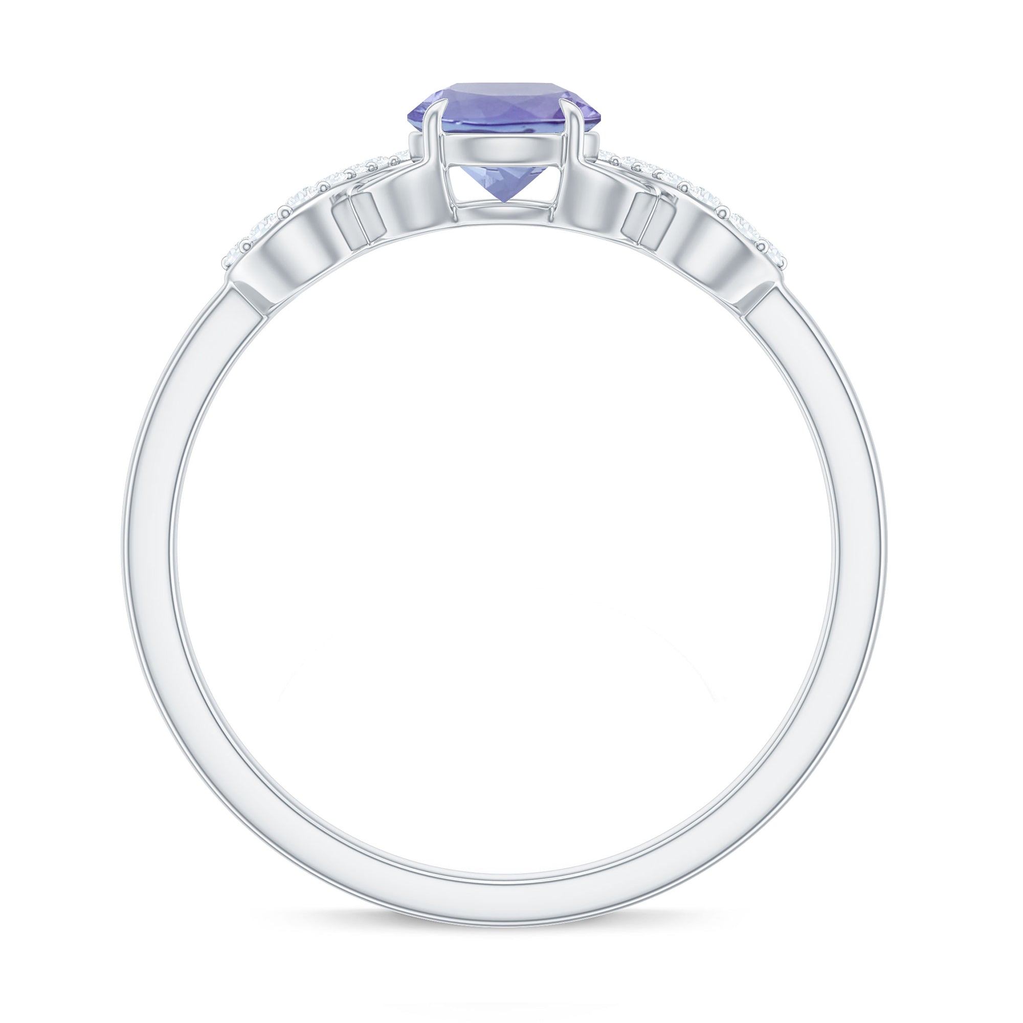 Natural Tanzanite Infinity Solitaire Engagement Ring Tanzanite - ( AAA ) - Quality - Rosec Jewels