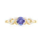 Natural Tanzanite Infinity Solitaire Engagement Ring Tanzanite - ( AAA ) - Quality - Rosec Jewels