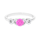 Pink Sapphire Infinity Engagement Ring with Diamond Pink Sapphire - ( AAA ) - Quality - Rosec Jewels