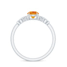 Round Shape Orange Sapphire Infinity Ring with Diamond Orange Sapphire - ( AAA ) - Quality - Rosec Jewels