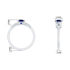 Round Created Blue Sapphire Infinity Engagement Ring with Diamond Lab Created Blue Sapphire - ( AAAA ) - Quality - Rosec Jewels