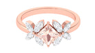 1.25 CT Princess Cut Morganite Floral Engagement Ring with Diamond Morganite - ( AAA ) - Quality - Rosec Jewels