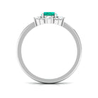 1 CT Oval shape Emerald Cocktail Ring with Diamond Emerald - ( AAA ) - Quality - Rosec Jewels