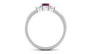 Oval Rhodolite and Diamond Cocktail Ring Rhodolite - ( AAA ) - Quality - Rosec Jewels