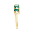 Baguette Cut Created Emerald Classic Half Eternity Ring with Diamond Lab Created Emerald - ( AAAA ) - Quality - Rosec Jewels