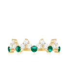 1 CT Created Emerald and Diamond Zig Zag Half Eternity Ring Lab Created Emerald - ( AAAA ) - Quality - Rosec Jewels