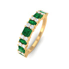 Lab-Created Emerald and Diamond Classic Eternity Band Ring Lab Created Emerald - ( AAAA ) - Quality - Rosec Jewels