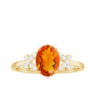 Split Shank Oval Fire Opal and Diamond Solitaire Engagement Ring Fire Opal - ( AAA ) - Quality - Rosec Jewels