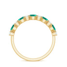 Oval Cut Created Emerald and Moissanite Alternate Half Eternity Ring Lab Created Emerald - ( AAAA ) - Quality - Rosec Jewels