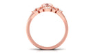 Morganite and Diamond Ring Set with Leaf Motif Morganite - ( AAA ) - Quality - Rosec Jewels