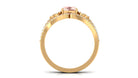 Cushion Cut Morganite and Diamond Bridal Ring Set Morganite - ( AAA ) - Quality - Rosec Jewels