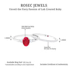 2 CT Oval Created Ruby Solitaire Ring Set with Diamond Lab Created Ruby - ( AAAA ) - Quality - Rosec Jewels