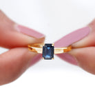 Octagon Cut Lab Created Blue Sapphire Solitaire Ring Lab Created Blue Sapphire - ( AAAA ) - Quality - Rosec Jewels