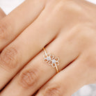 Illusion Set Diamond Twin Floral Promise Ring Diamond - ( HI-SI ) - Color and Clarity - Rosec Jewels