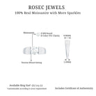 Solitaire Moissanite Engagement Ring in Tension Mount Setting Moissanite - ( D-VS1 ) - Color and Clarity - Rosec Jewels