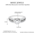 Moissanite Designer Split Shank Engagement Ring Moissanite - ( D-VS1 ) - Color and Clarity - Rosec Jewels