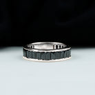 Baguette Cut Black Onyx Eternity Band Ring in Channel Setting Black Onyx - ( AAA ) - Quality - Rosec Jewels