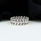 Black Onyx and Leaf Eternity Band Ring Black Onyx - ( AAA ) - Quality - Rosec Jewels