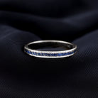 3/4 CT Blue Sapphire Half Eternity Band Ring in Channel Setting Blue Sapphire - ( AAA ) - Quality - Rosec Jewels