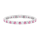 Pink Tourmaline and Diamond Stackable Ring Pink Tourmaline - ( AAA ) - Quality - Rosec Jewels