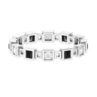 Contemporary Lab Grown Black Diamond and Diamond Eternity Band Ring Lab Created Black Diamond - ( AAAA ) - Quality - Rosec Jewels