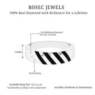 Real Diamond Enamel Band Ring in Flush Setting Diamond - ( HI-SI ) - Color and Clarity - Rosec Jewels