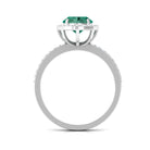 Oval Cut Created Green Sapphire and Diamond Halo Ring Lab Created Green Sapphire - ( AAAA ) - Quality - Rosec Jewels