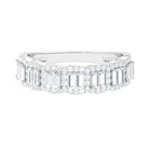 Designer Cubic Zirconia Semi Eternity Band Ring Zircon - ( AAAA ) - Quality - Rosec Jewels