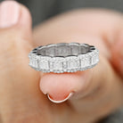 Designer Cubic Zirconia Semi Eternity Band Ring Zircon - ( AAAA ) - Quality - Rosec Jewels