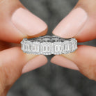 Designer Cubic Zirconia Semi Eternity Band Ring Zircon - ( AAAA ) - Quality - Rosec Jewels