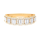 Designer Cubic Zirconia Semi Eternity Band Ring Zircon - ( AAAA ) - Quality - Rosec Jewels