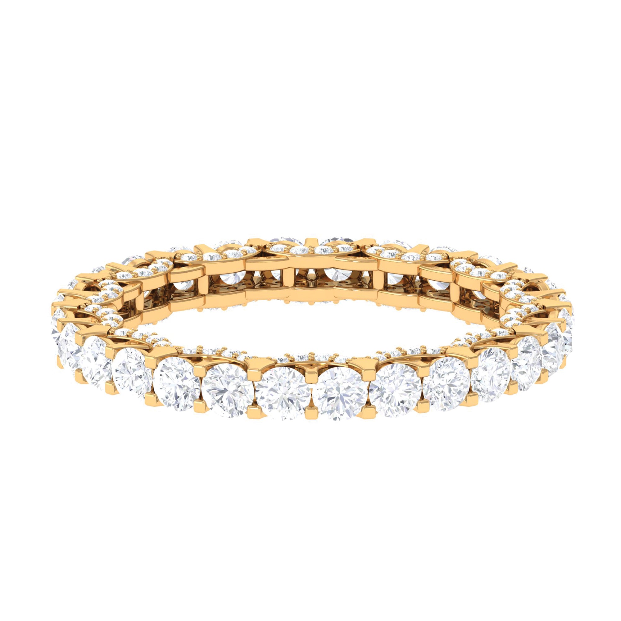 Trellis Set Moissanite Full Eternity Band Ring Moissanite - ( D-VS1 ) - Color and Clarity - Rosec Jewels