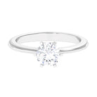 1 CT Certified Moissanite Round Cut Solitaire Ring in Gold Moissanite - ( D-VS1 ) - Color and Clarity - Rosec Jewels