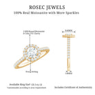 1 CT Classic Moissanite Halo Engagement Ring Moissanite - ( D-VS1 ) - Color and Clarity - Rosec Jewels