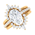 Rosec Jewels-Certified Moissanite Wedding Engagement Ring Set of 3