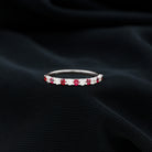 3/4 CT Created Ruby and Moissanite Enhancer Band Ring Lab Created Ruby - ( AAAA ) - Quality - Rosec Jewels