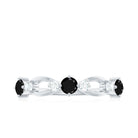 Created Black Diamond and Diamond Minimal Promise Ring Lab Created Black Diamond - ( AAAA ) - Quality - Rosec Jewels