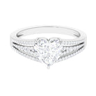 Certified Cubic Zirconia Heart Engagement Ring Zircon - ( AAAA ) - Quality - Rosec Jewels