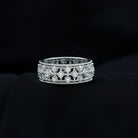 Designer Moissanite Wedding Band Ring Moissanite - ( D-VS1 ) - Color and Clarity - Rosec Jewels